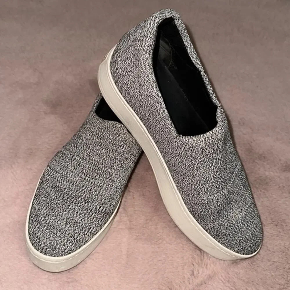 Vince Grey Marl Wash Knit Slip-On Platform 8.5